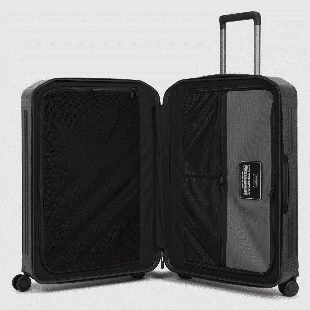 PIQUADRO Trolley medio rigido a quattro ruote nero/opaco 