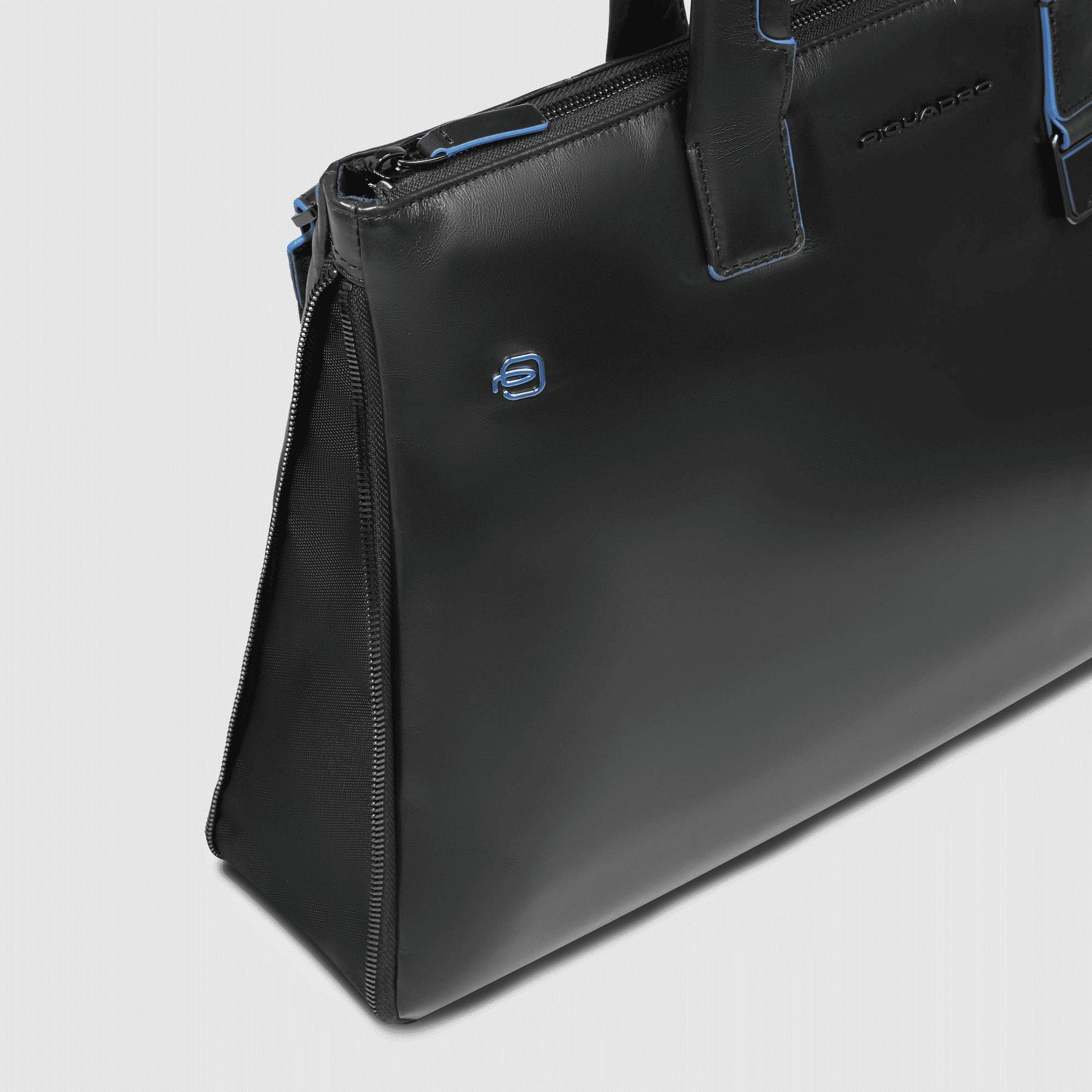 PIQUADRO Borsa sottile porta pc e porta iPad® in pelle Nero 