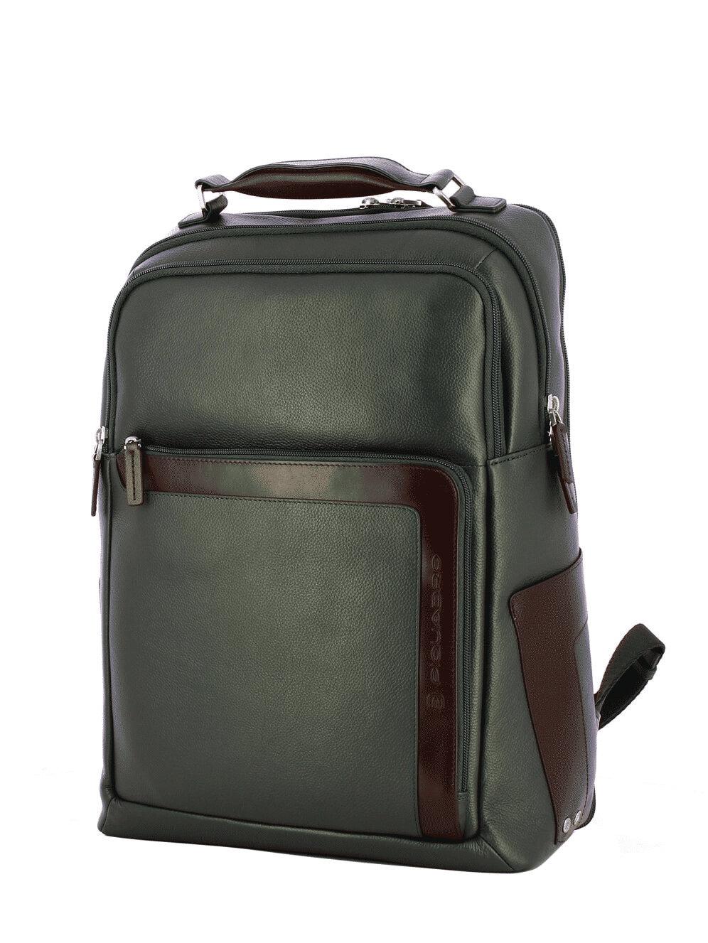PIQUADRO Zaino grande in pelle Blu/marrone 