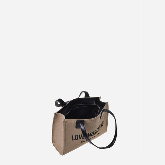 Love Moschino Moschino Shopper Canvas Nero/oro 
