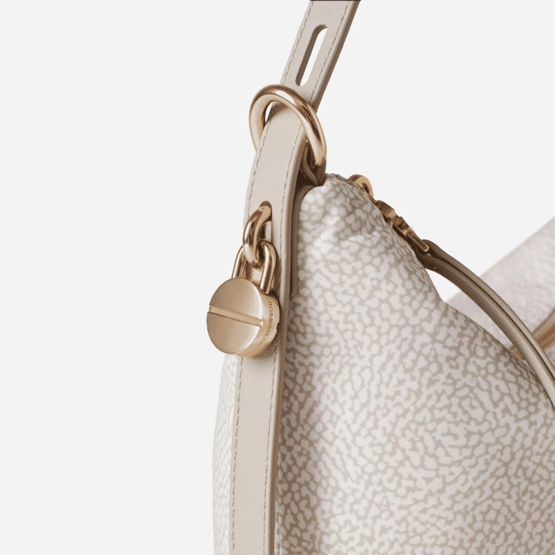 borbonese PRIVE SECCHIELLO SMALL WHITE COTTON 