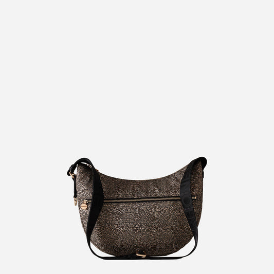 borbonese ECO LINE LUNA BAG MIDDLE OP NATURALE/NERO 