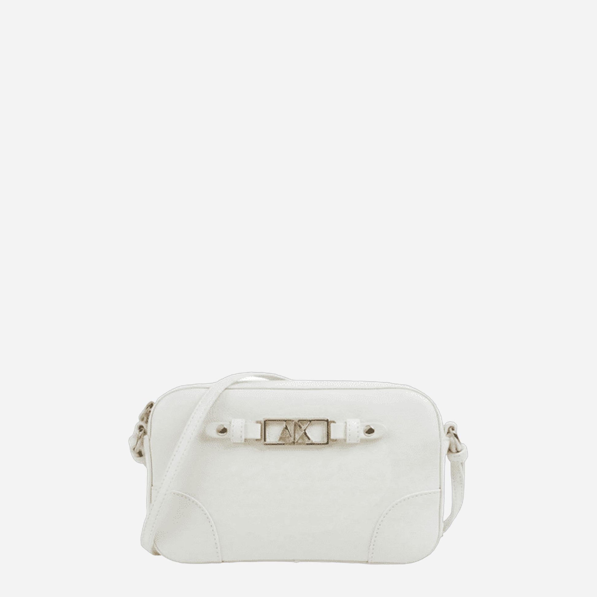 ARMANI EXCHANGE Borsa a tracolla piccola in ecopelle Off White 