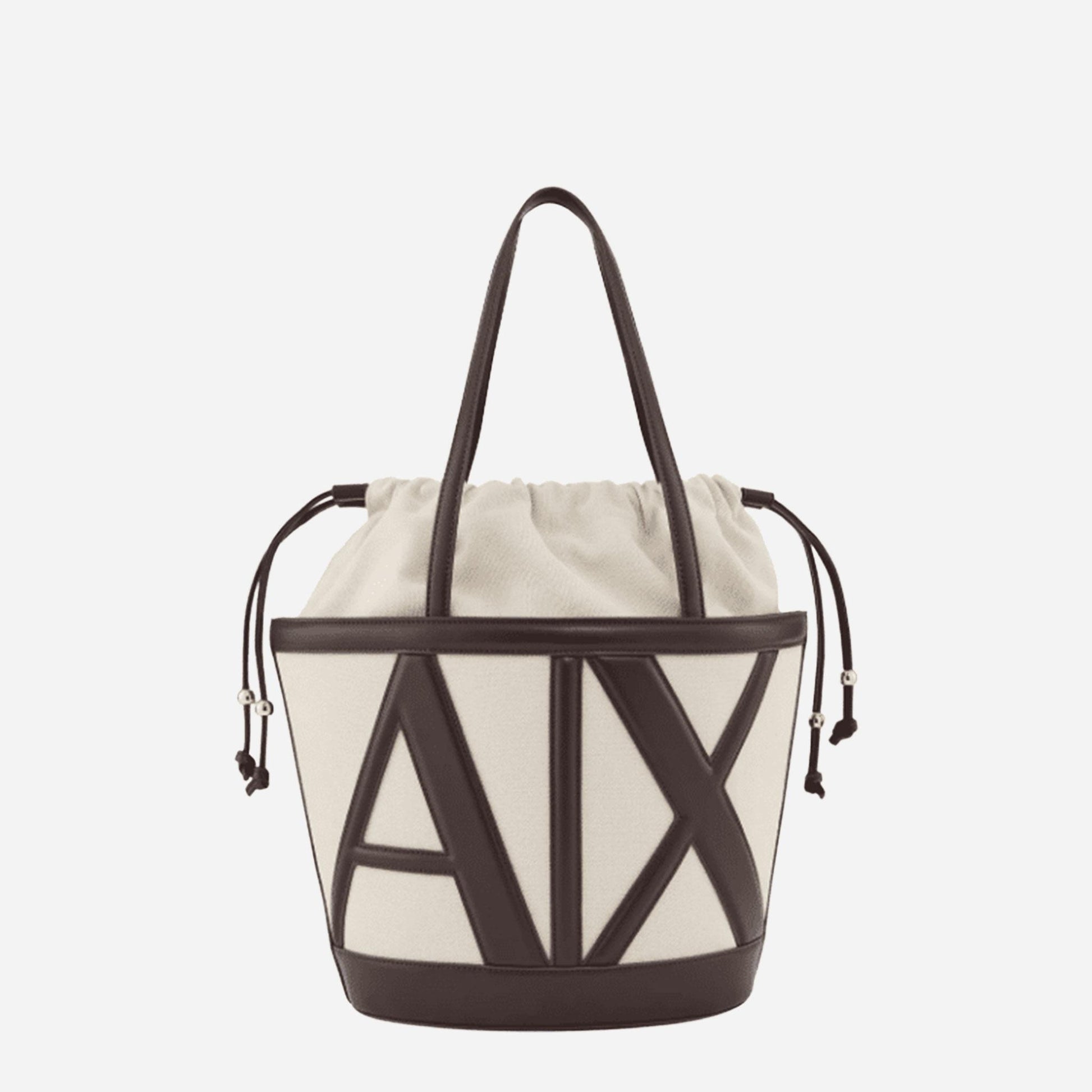 ARMANI EXCHANGE Borsa shopper a spalla in canvas NATURAL / DUSK SHADE 