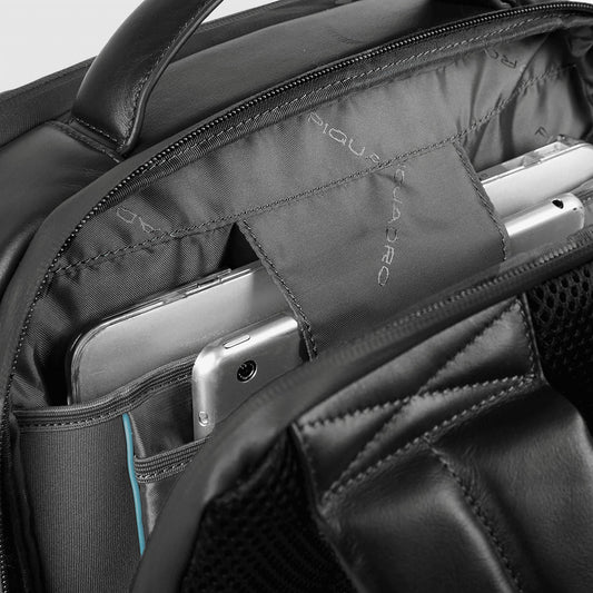 PIQUADRO Zaino uomo porta PC e porta iPad® in pelle Nero 