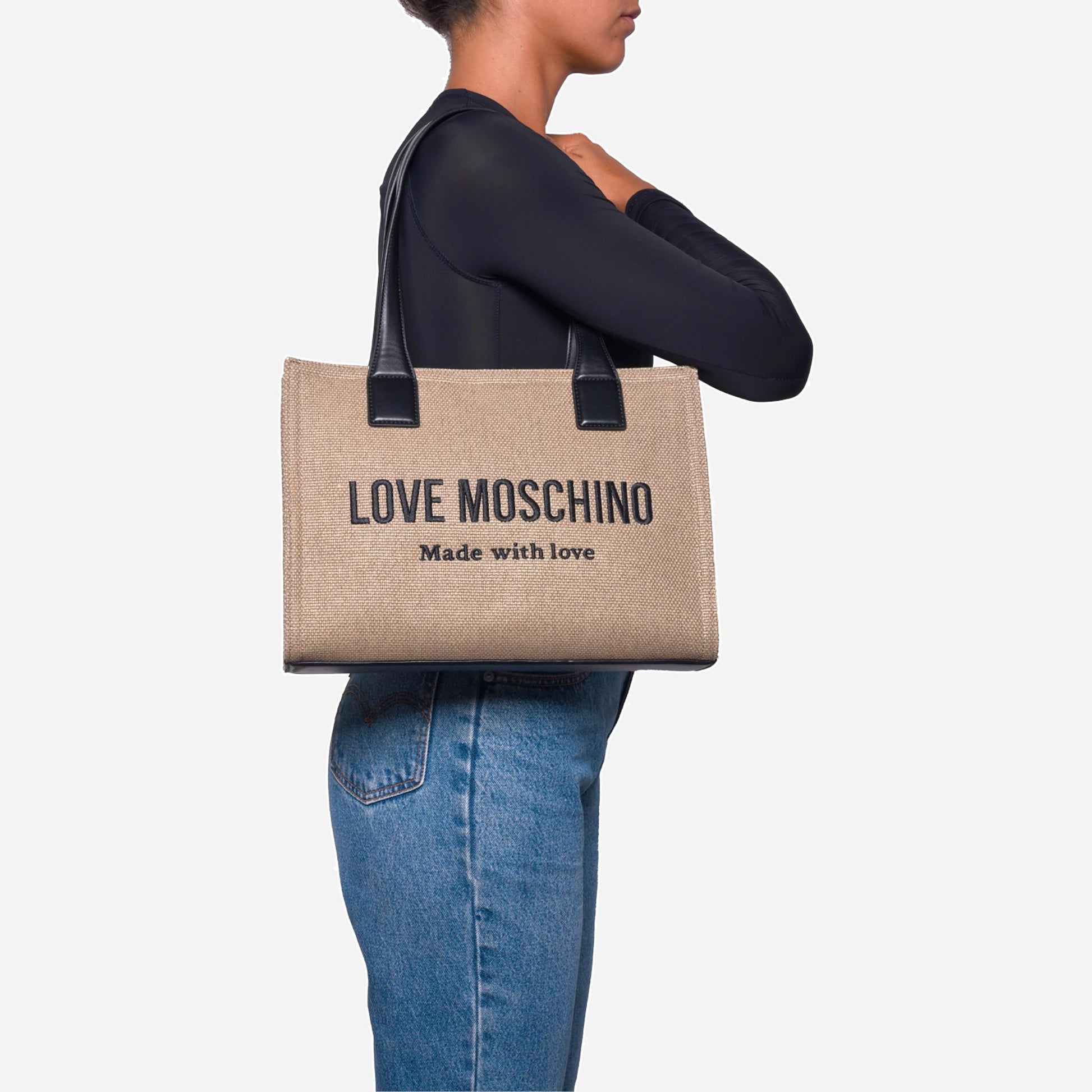 Love Moschino Moschino Shopper Canvas Nero/oro 