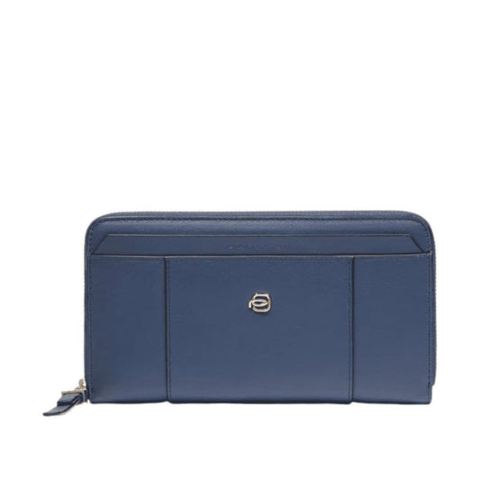PIQUADRO Portafogli donna grande con zip BLU4 