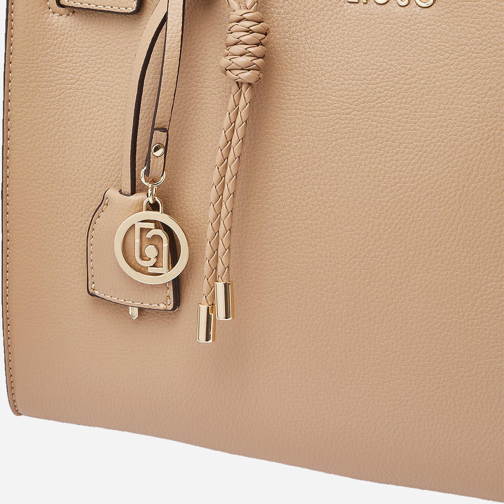 LIU JO Borsa satchel media con charms Cammello 