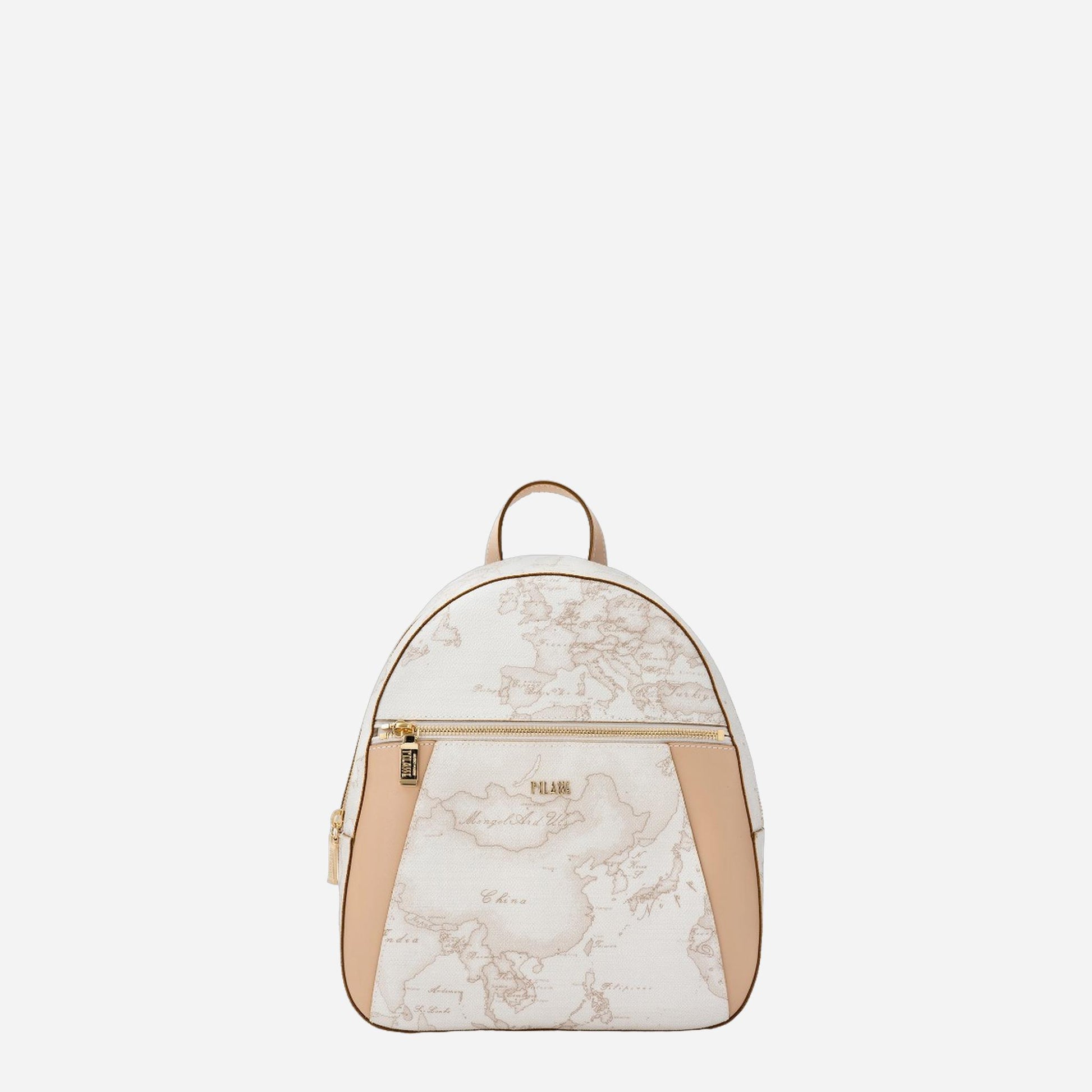 ALVIERO MARTINI Geo White zaino con inserti frontali in pelle Geo White 