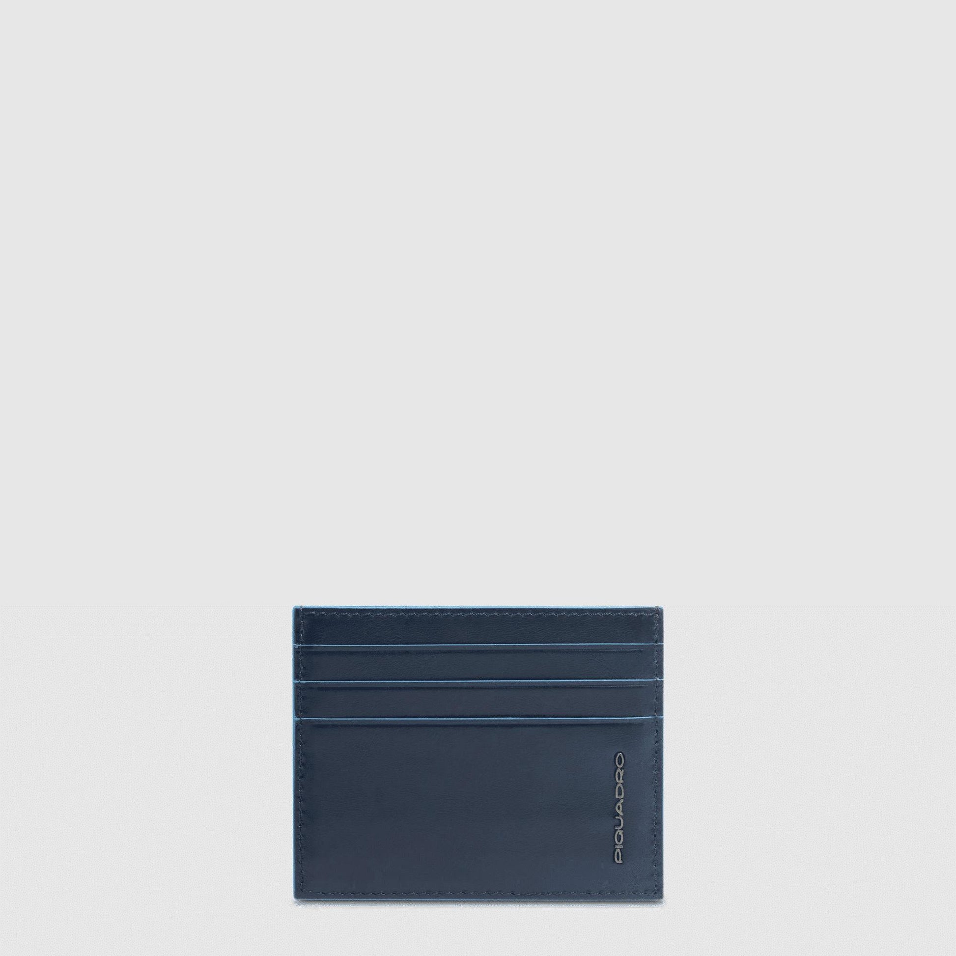 PIQUADRO Portacarte di credito uomo sottile in pelle BLU2 