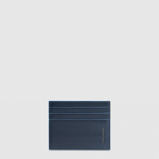 PIQUADRO Portacarte di credito uomo sottile in pelle BLU2 