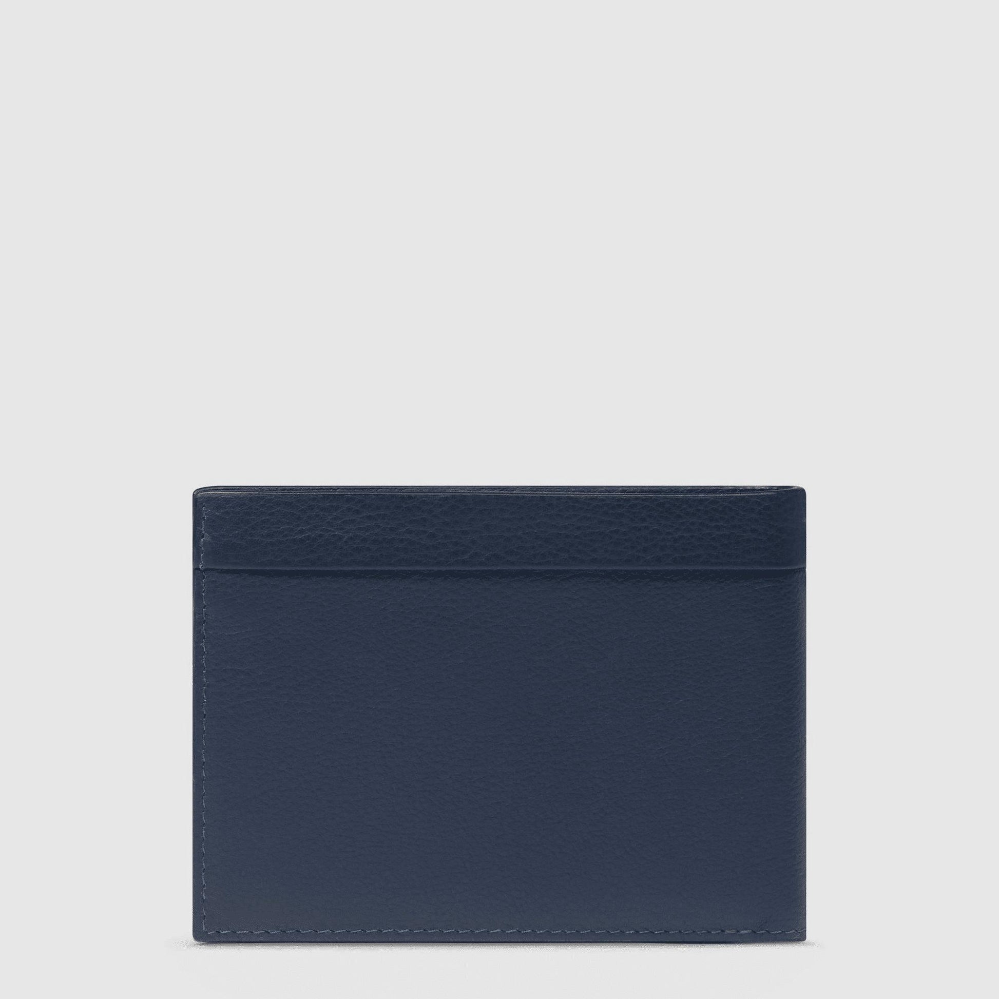 PIQUADRO Portafogli uomo in pelle con portamonete Blu 