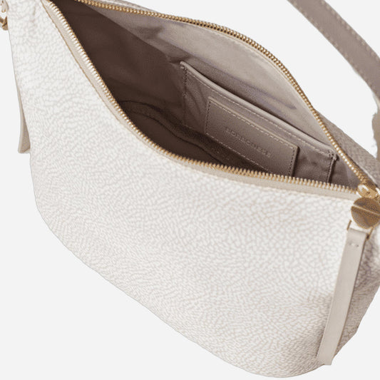 borbonese PRIVE SECCHIELLO SMALL WHITE COTTON 