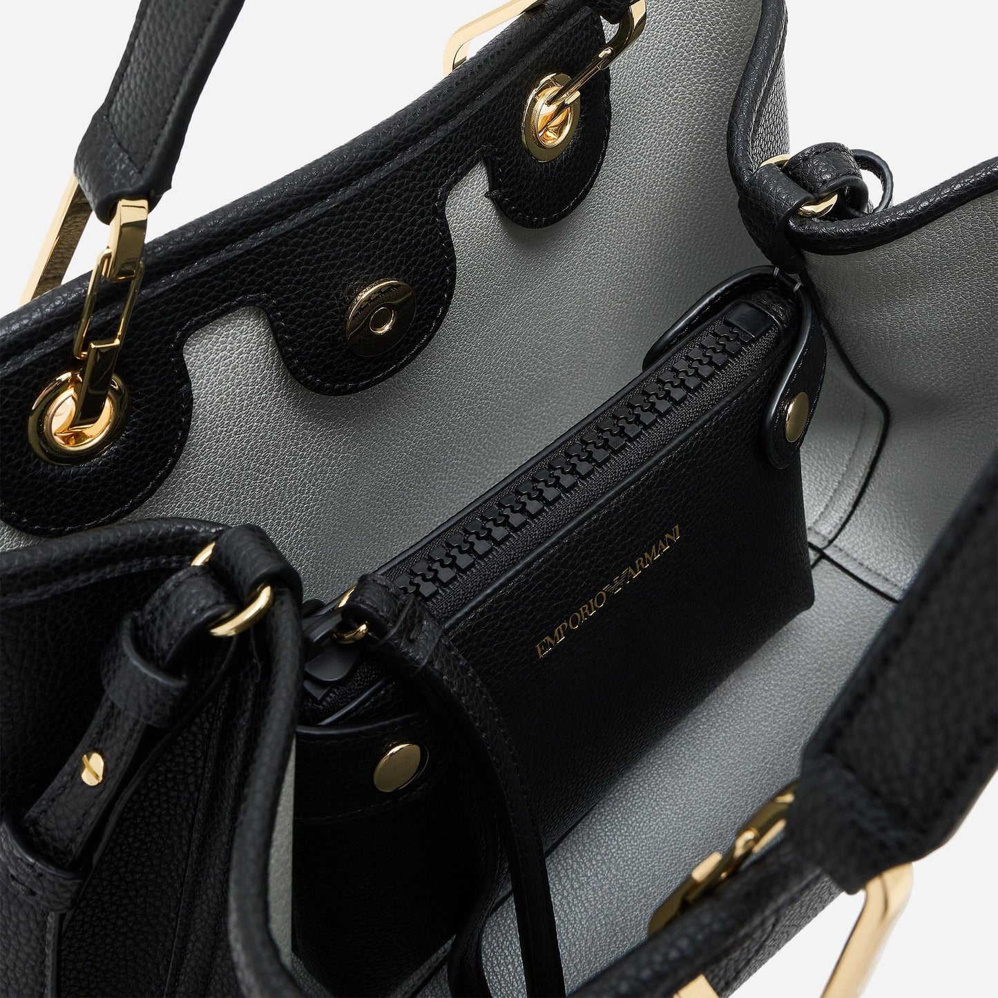 Emporio Armani SHOPPING BAG BLACK/ SILVER 