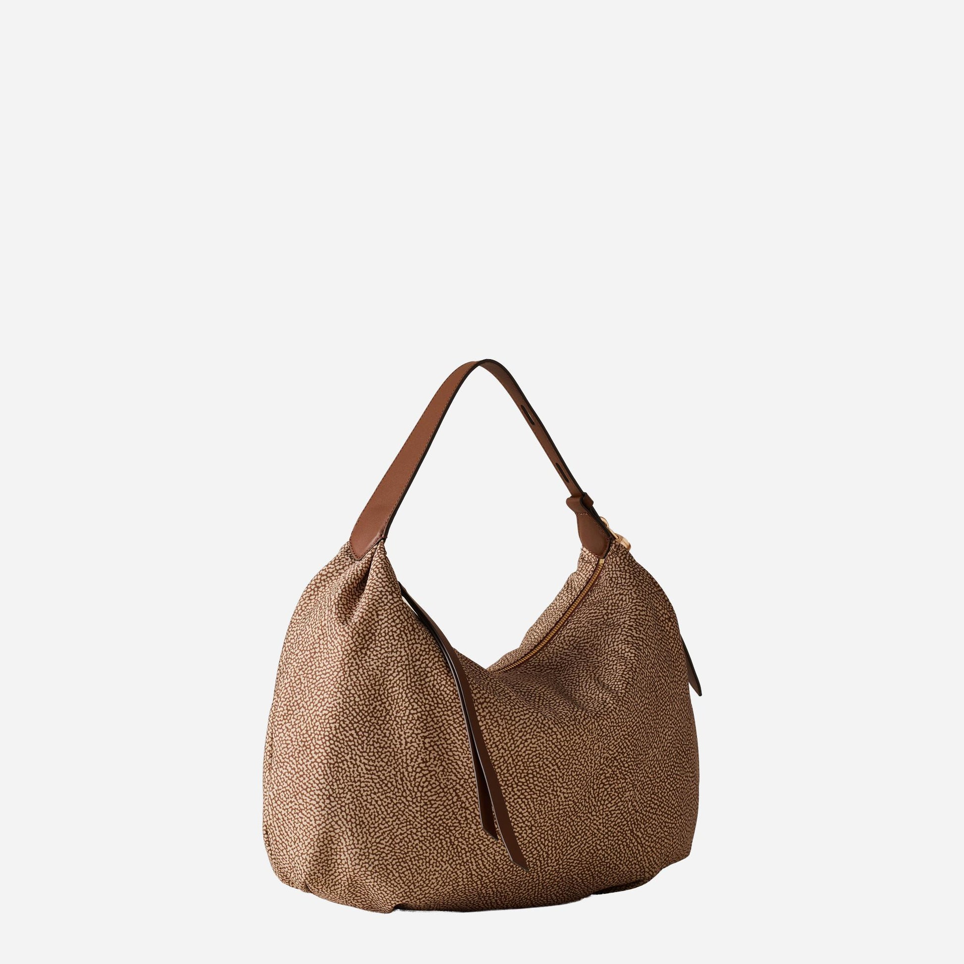 borbonese PRIVE BORSA HOBO MEDIUM Beige/marrone 