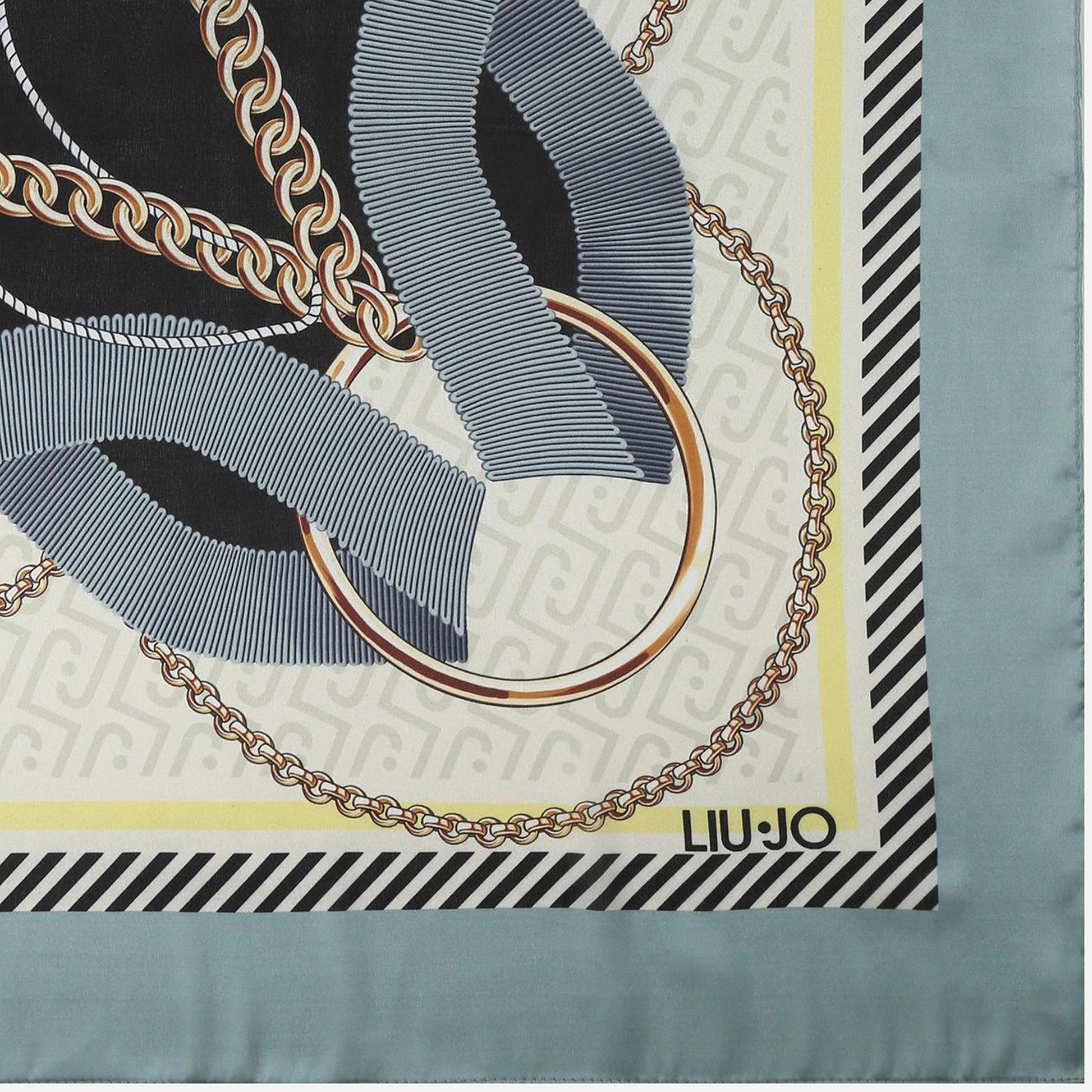 LIU JO Foulard con nastri Dusty blue 