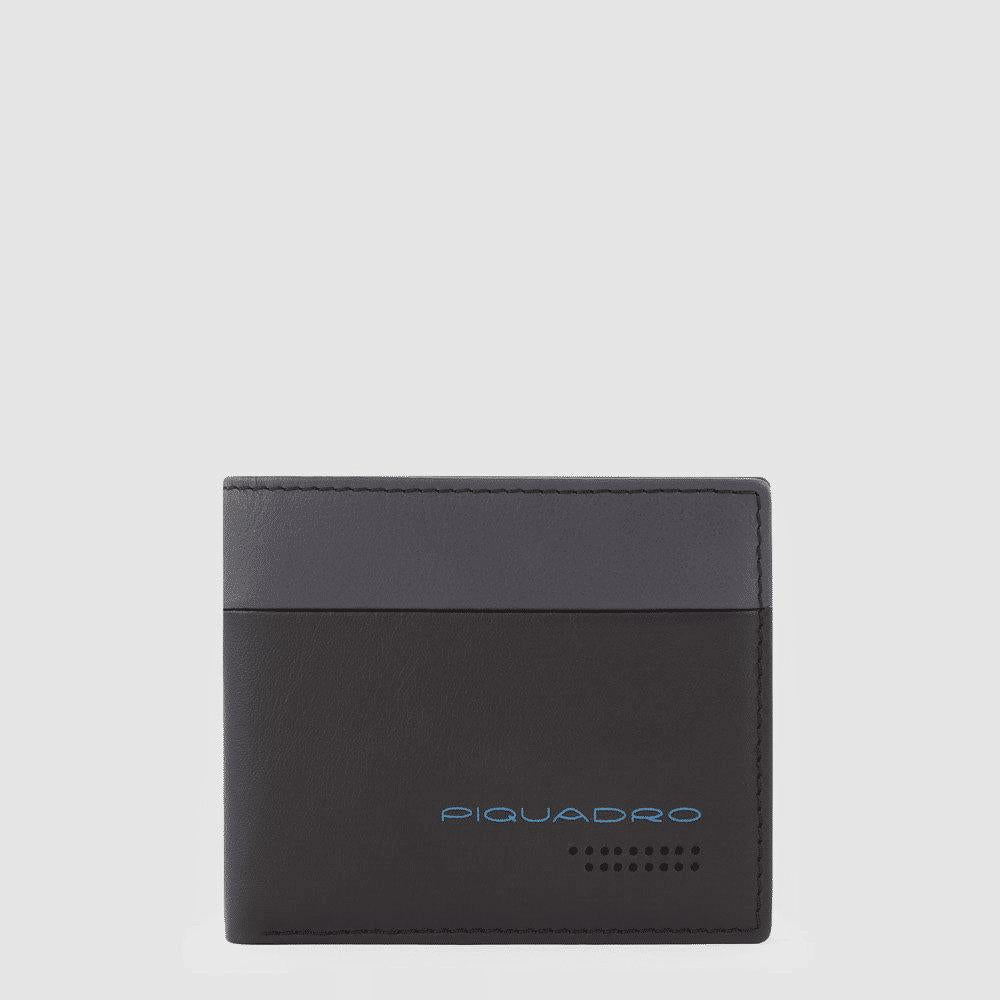 PIQUADRO Portafoglio uomo con porta documenti rimovibile GRIGIO-NERO 