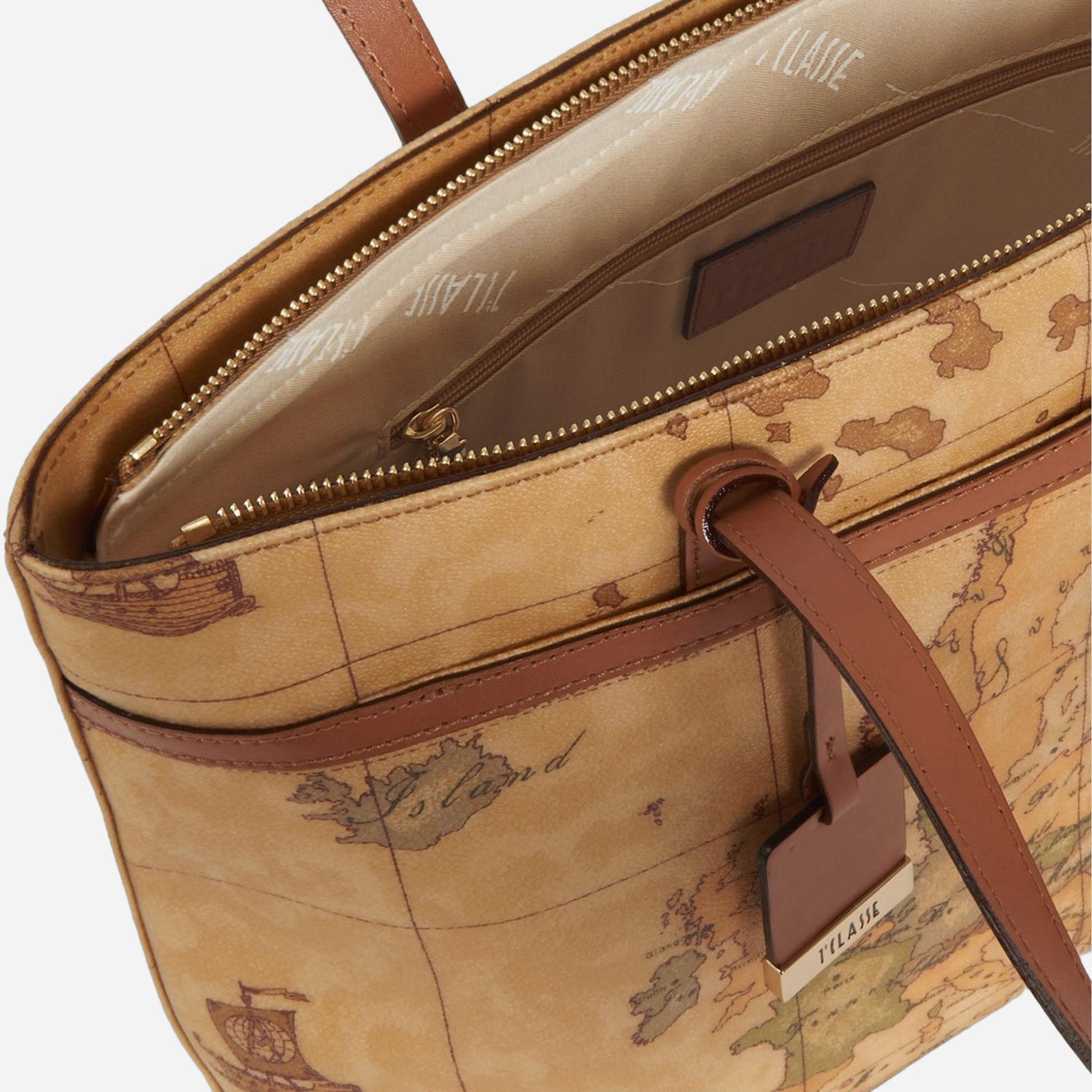 ALVIERO MARTINI Borsa shopping con tasca Naturale 