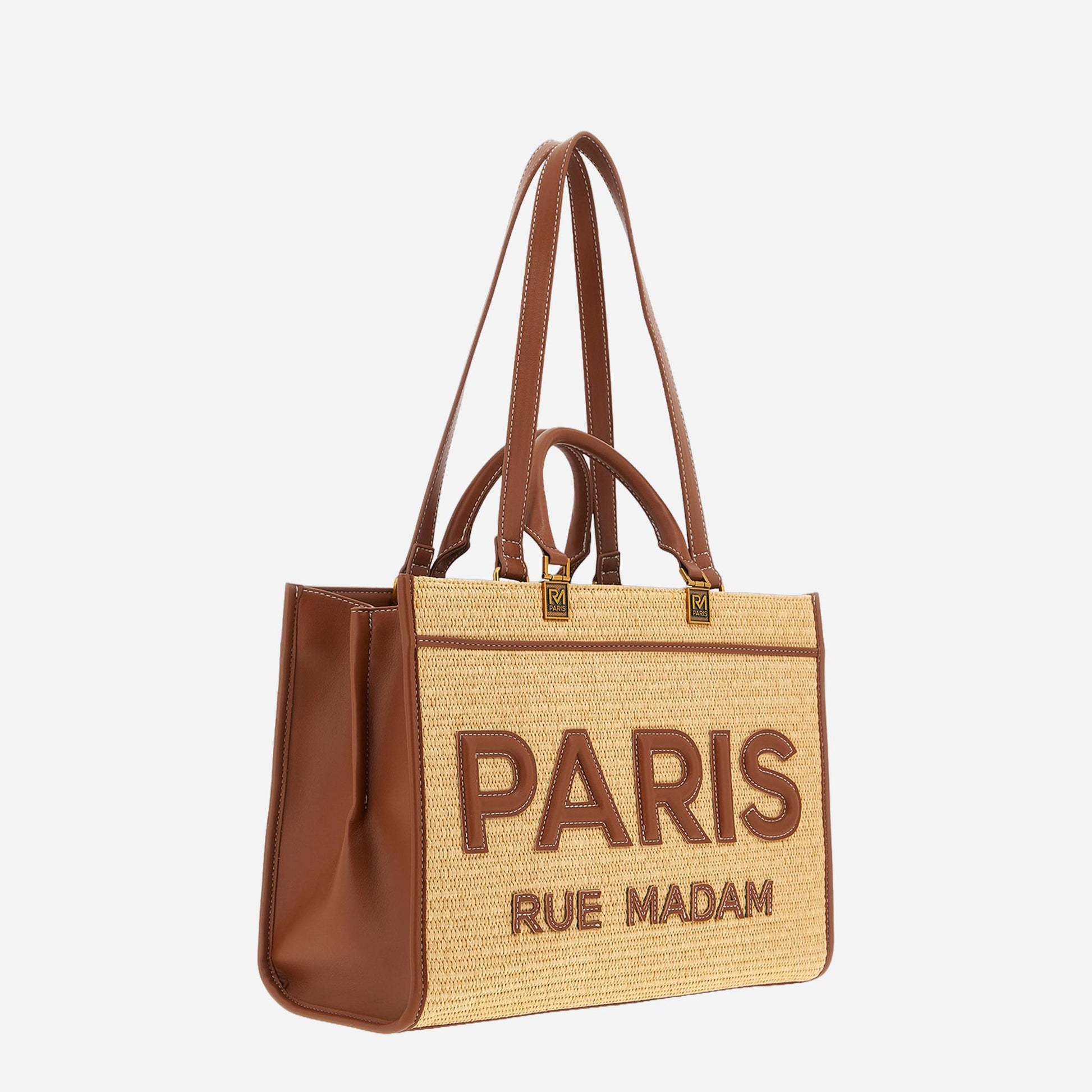 RUE MADAM ICONIQUE TOTE STRAW STRAW BROWN 