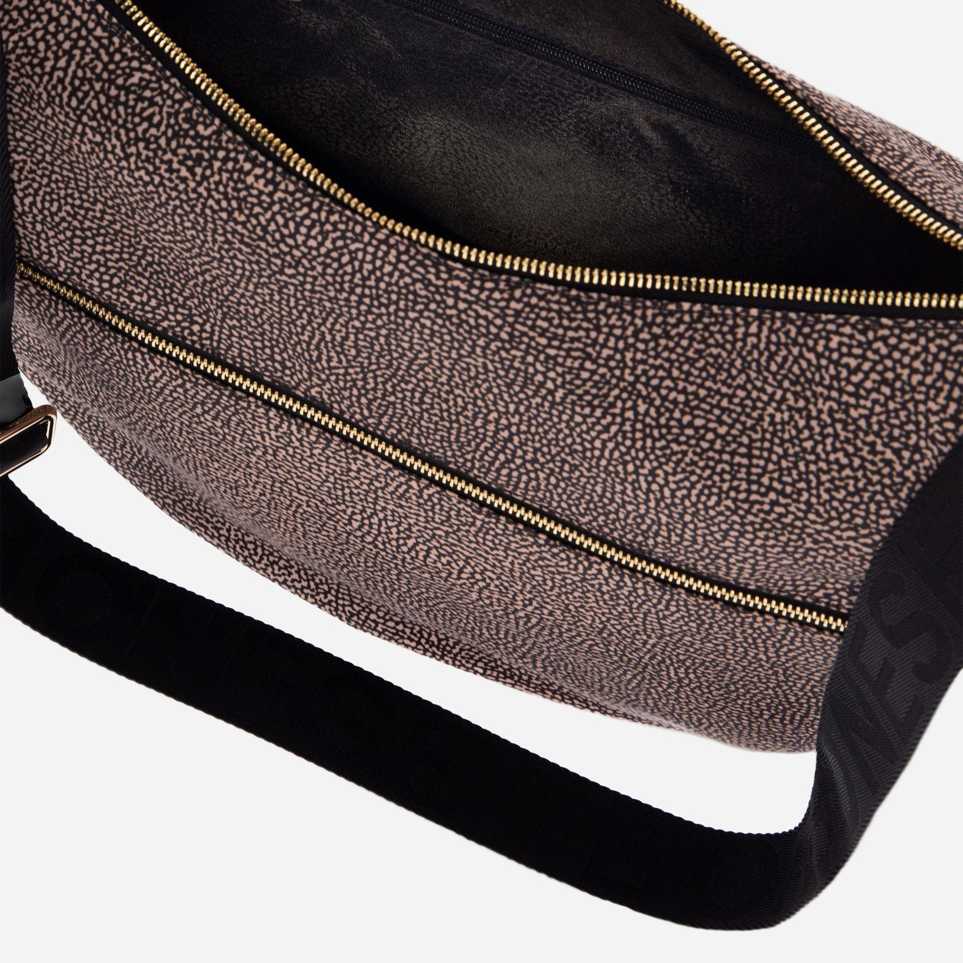 borbonese ECO LINE LUNA BAG MEDIUM OP NATURALE/NERO 
