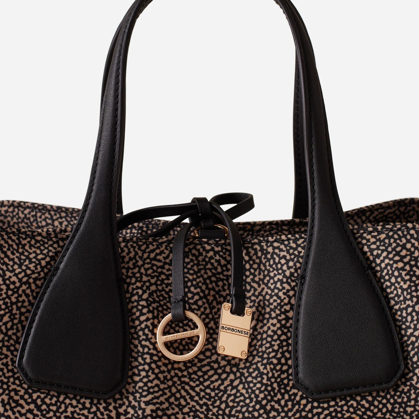 borbonese BORSA BAULETTO M. C/T OP NATURALE/NERO 