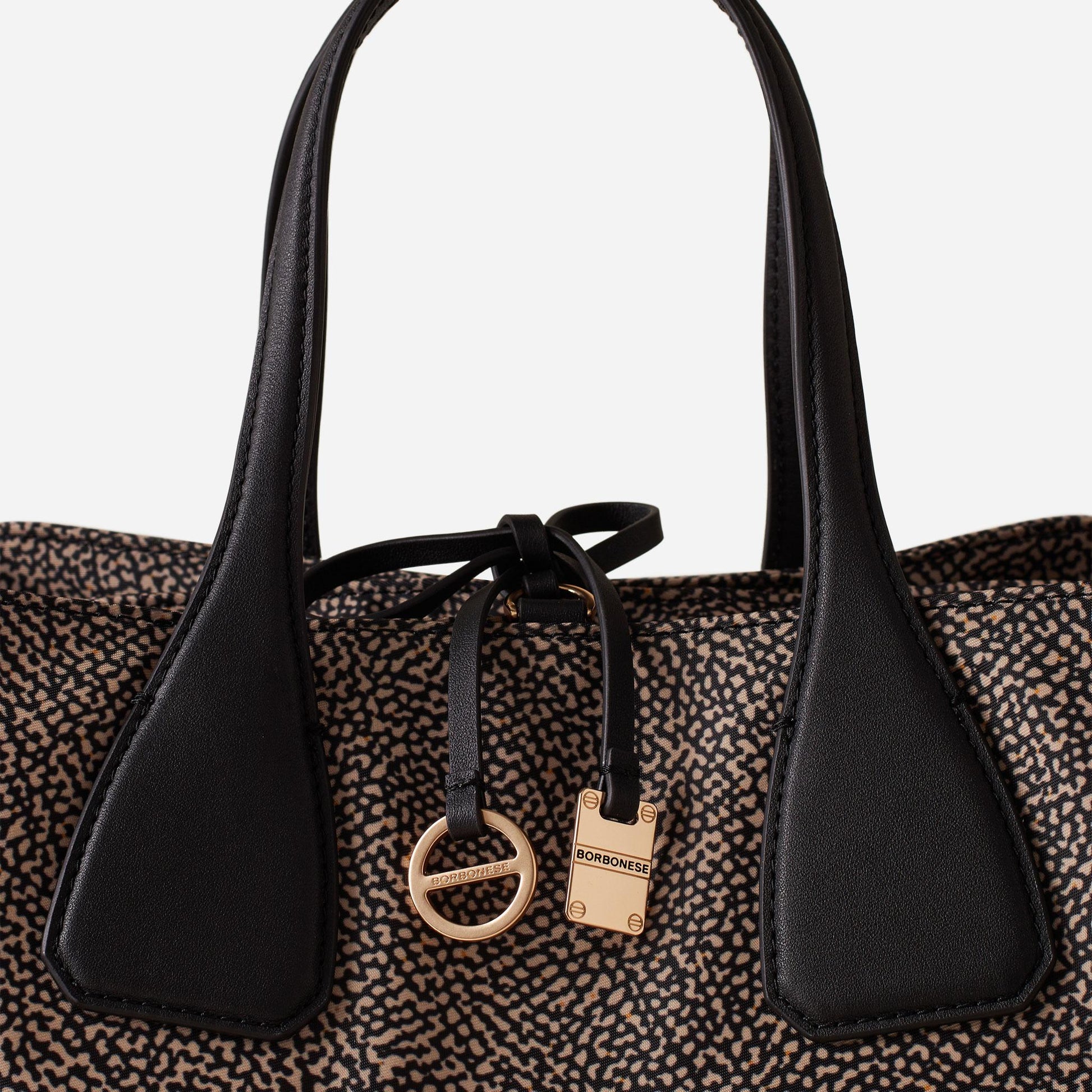 borbonese BORSA BAULETTO M. C/T OP NATURALE/NERO 