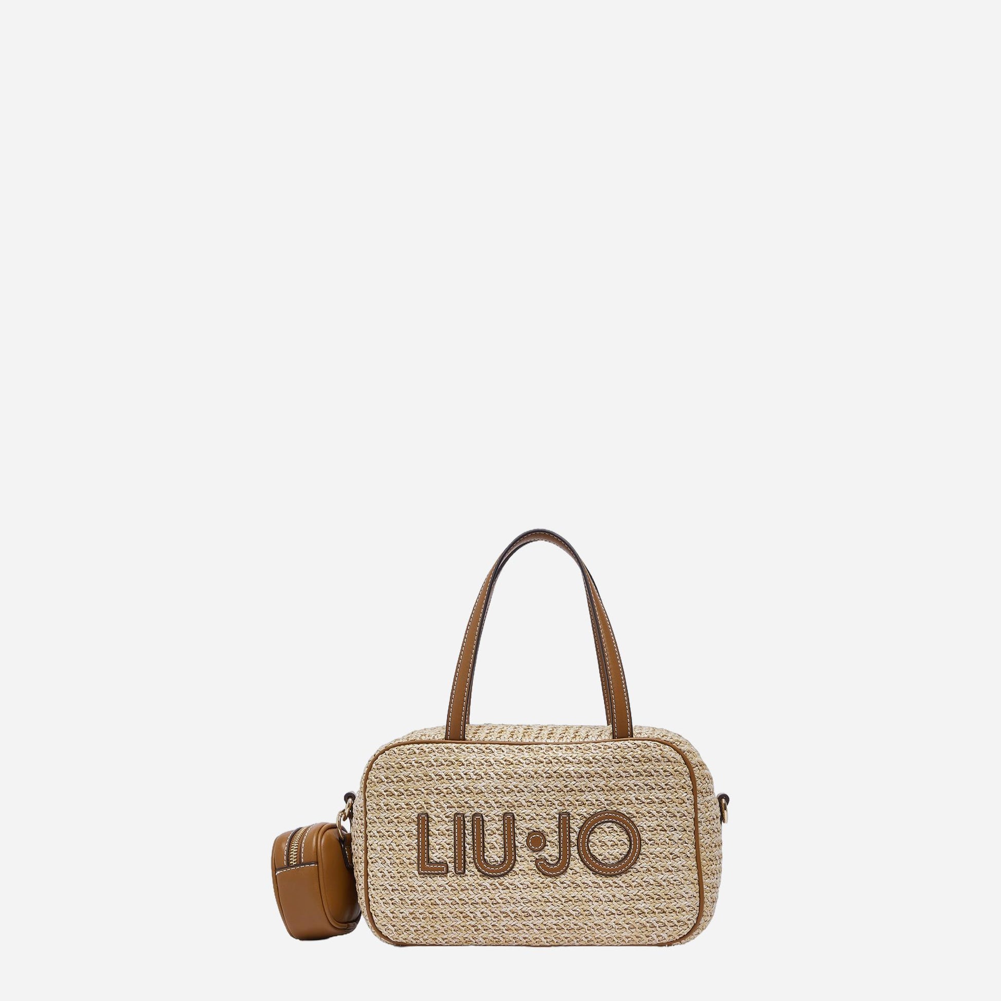 LIU JO Borsa bowling media in pizzo Naturale 