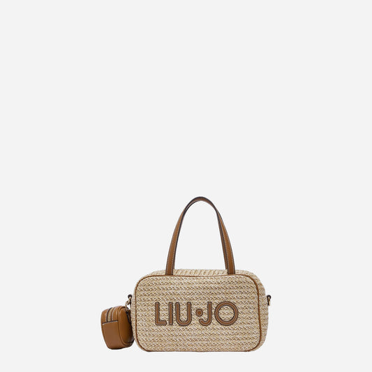 LIU JO Borsa bowling media in pizzo Naturale 