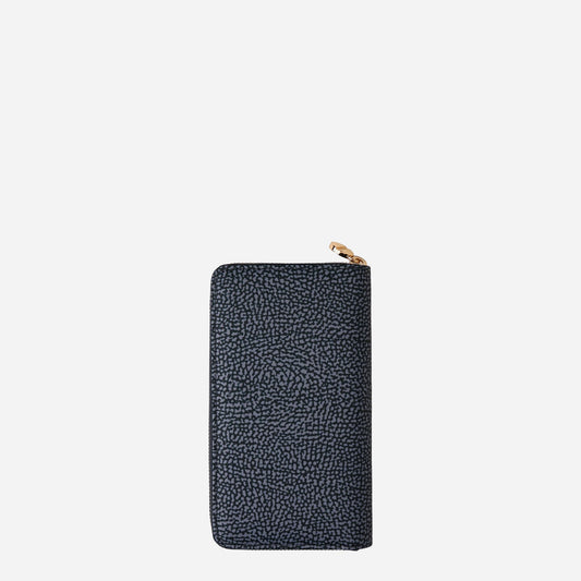 borbonese PORTAFOGLIO LARGE ZIP AROUND Blu lapis 