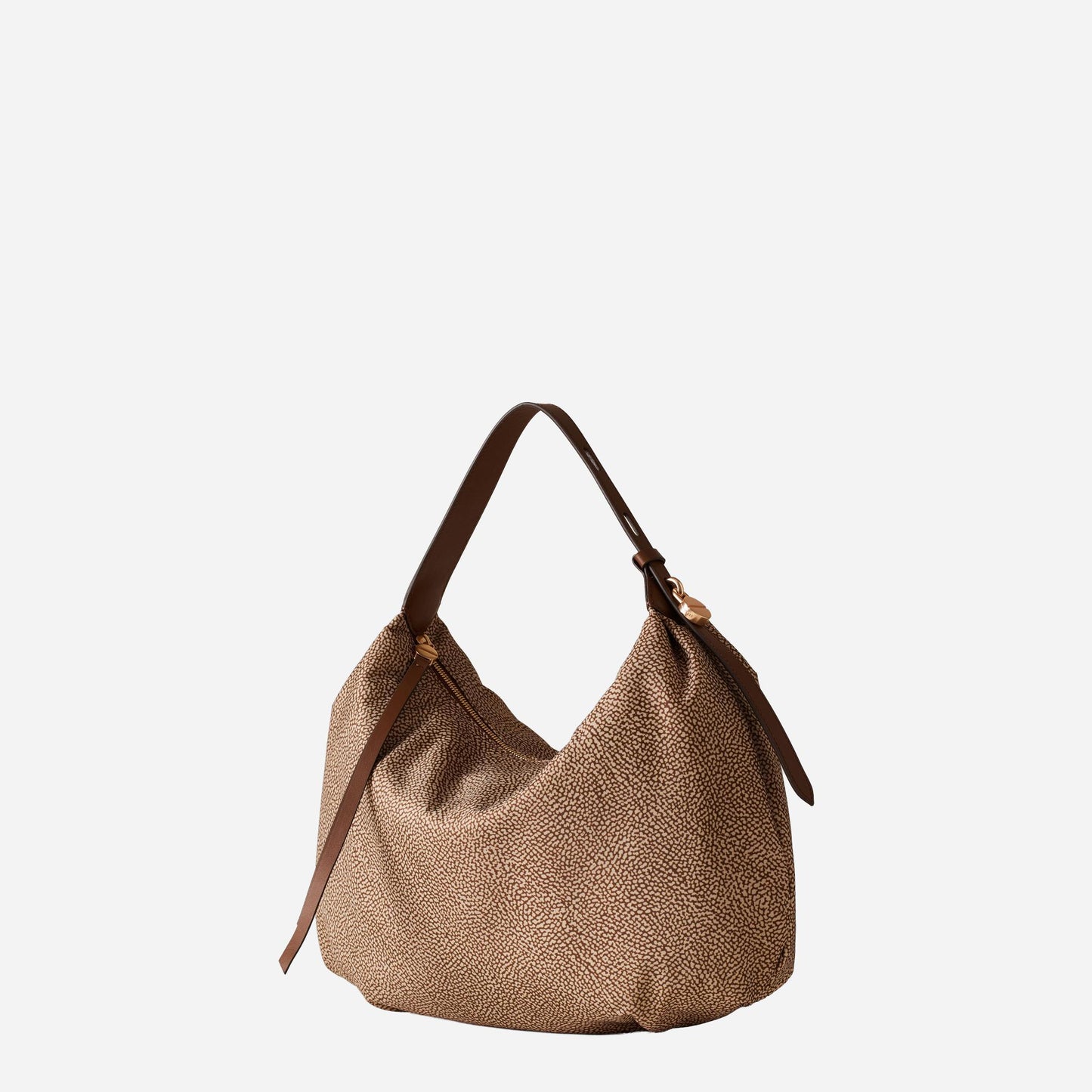 borbonese PRIVE BORSA HOBO MEDIUM Beige/marrone 