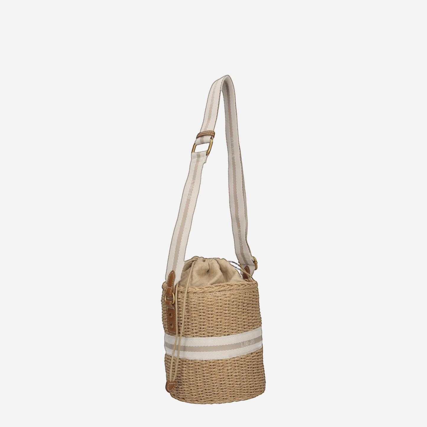 LIU JO Borsa secchiello in paglia CREAM 
