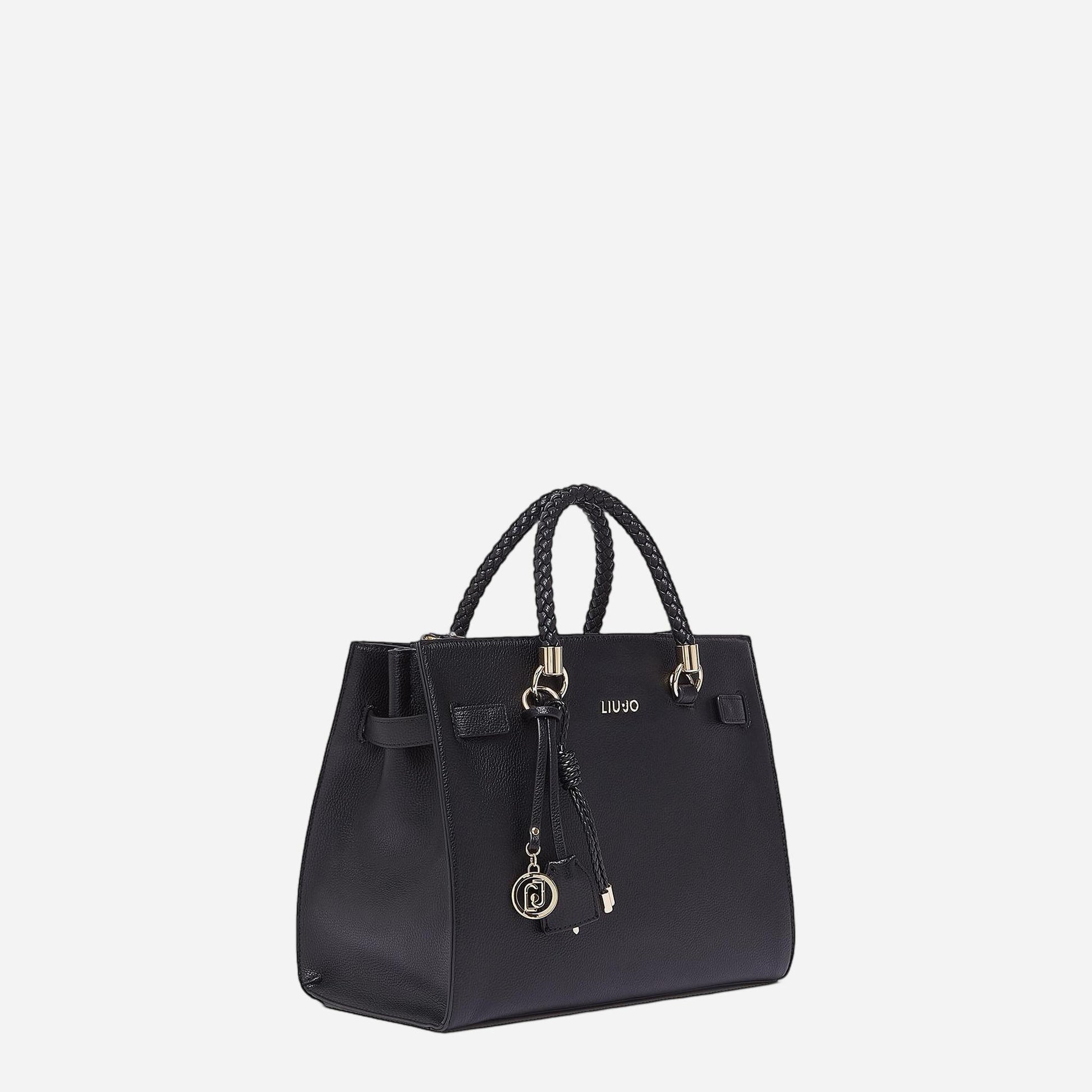 LIU JO Borsa satchel media con charms BLACK 