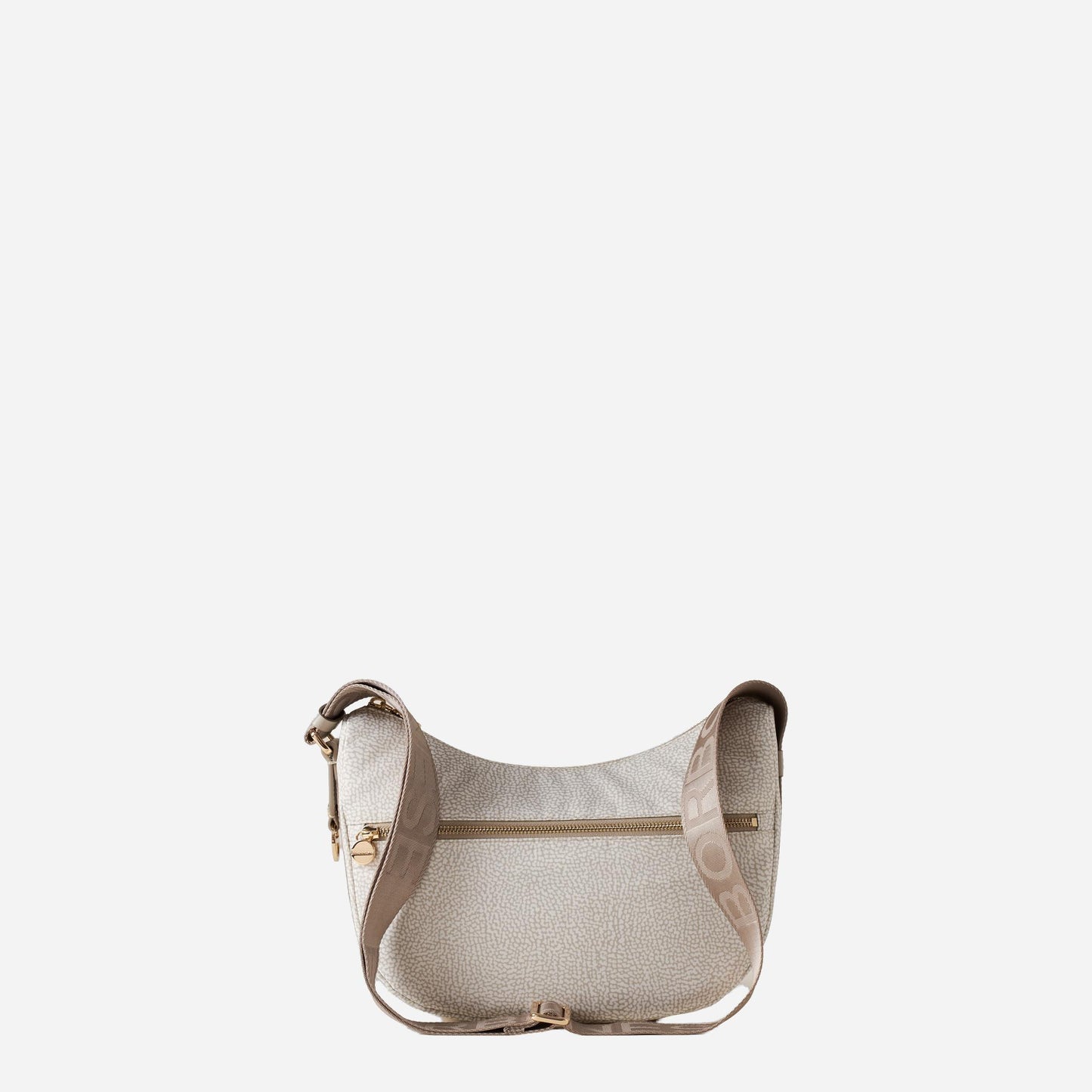 borbonese ECO LINE LUNA BAG SMALL WHITE COTTON 