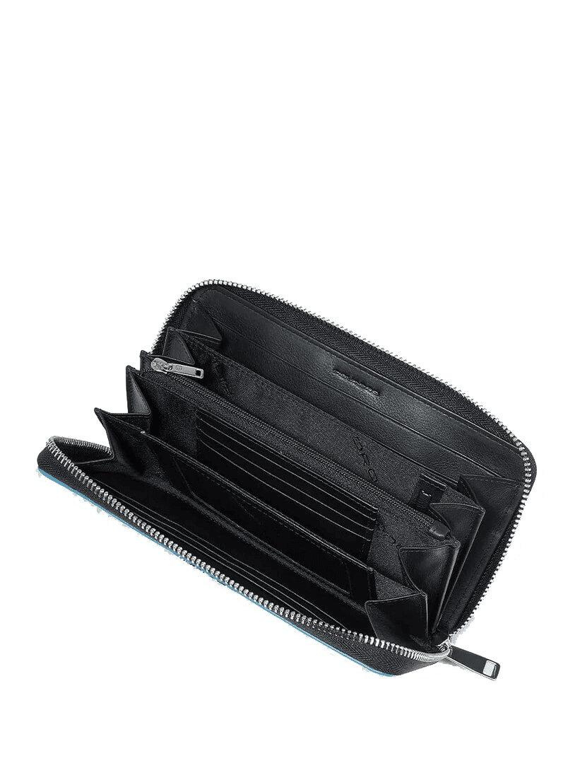 PIQUADRO Portafogli donna grande con zip Nero 2 