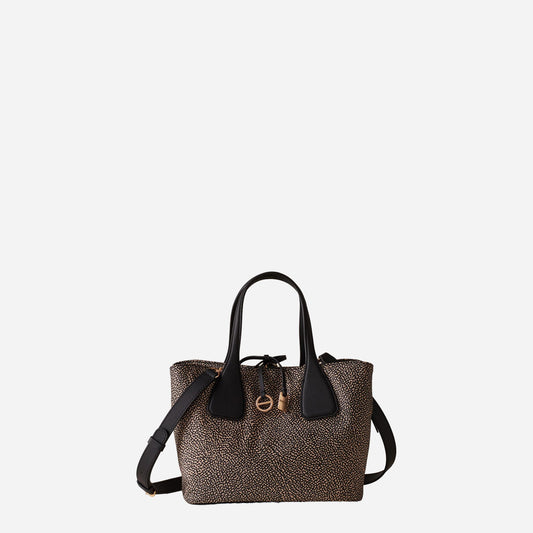 borbonese BORSA BAULETTO M. C/T OP NATURALE/NERO 