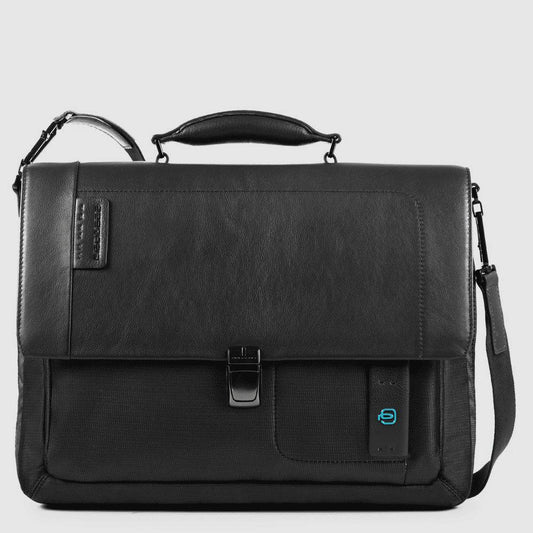 PIQUADRO Cartella porta computer espandibile Nero 
