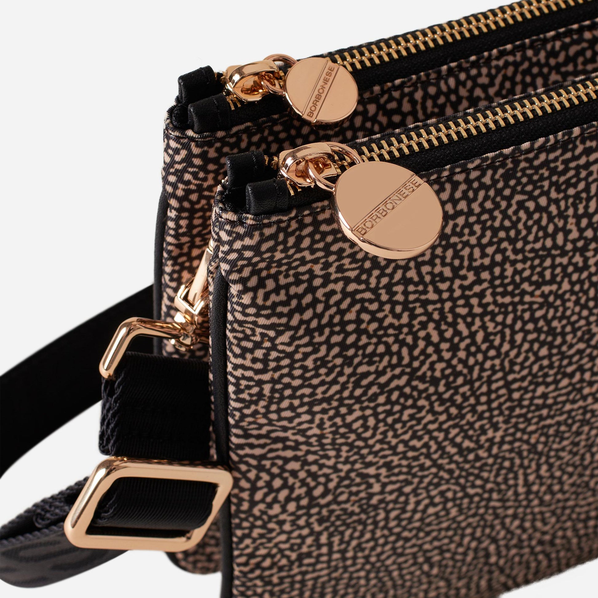 borbonese LUNA BAG SMALL OP NATURALE/NERO 