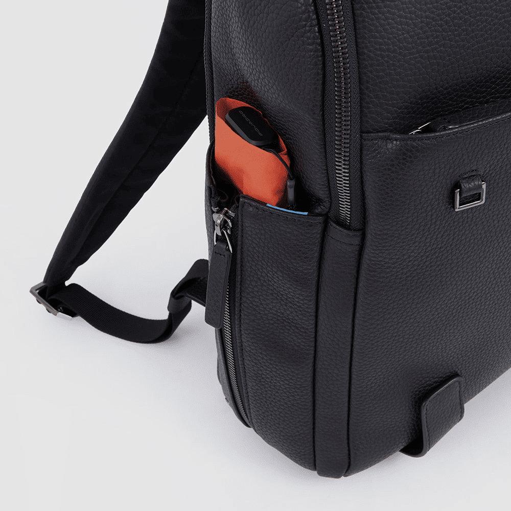 PIQUADRO Zaino uomo porta PC e porta iPad® in pelle Nero 