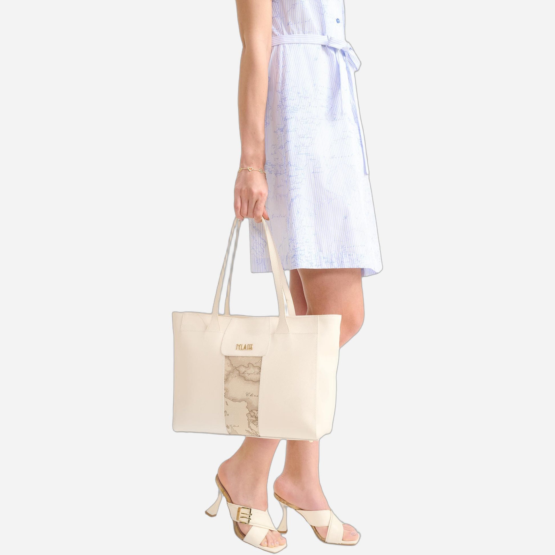 ALVIERO MARTINI Shopper grande Avorio 