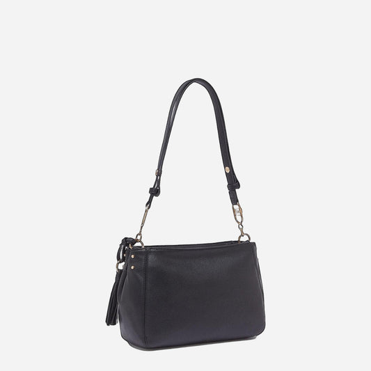LIU JO Borsa media con charm BLACK 