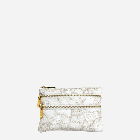ALVIERO MARTINI Geo White Pochette media con tasche Geo White 