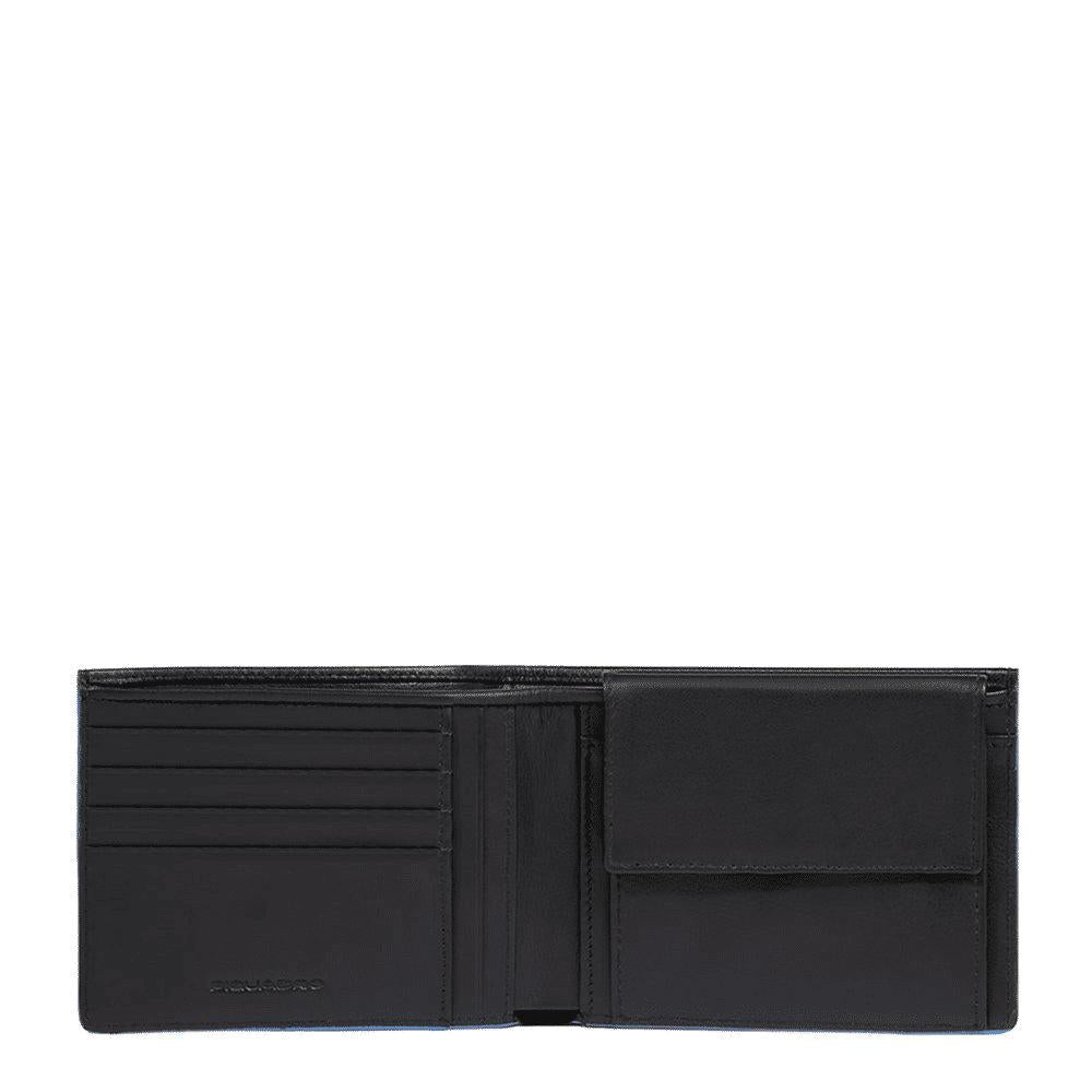 PIQUADRO Portafogli uomo in pelle con portamonete Nero 