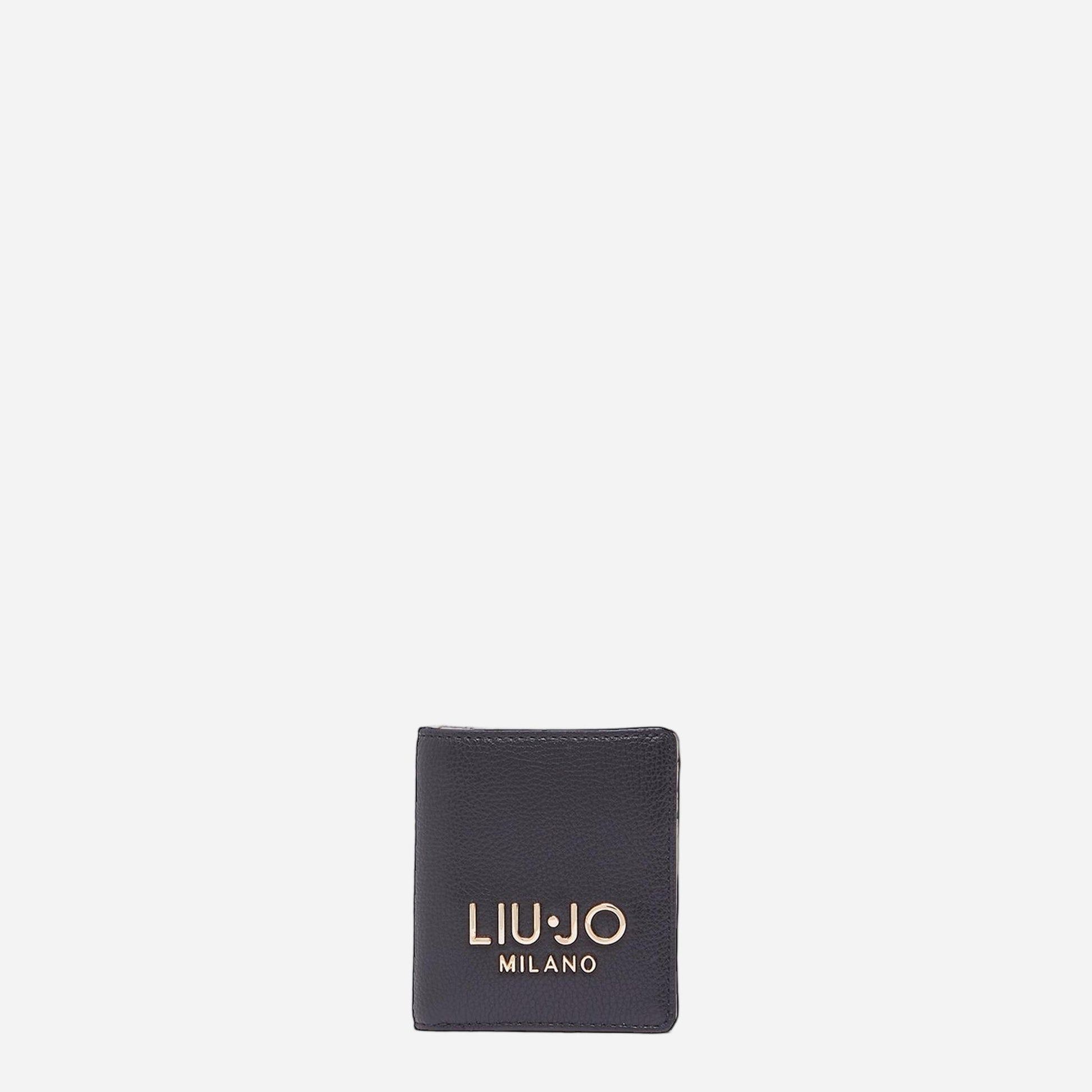 LIU JO Porta tessere con logo BLACK 