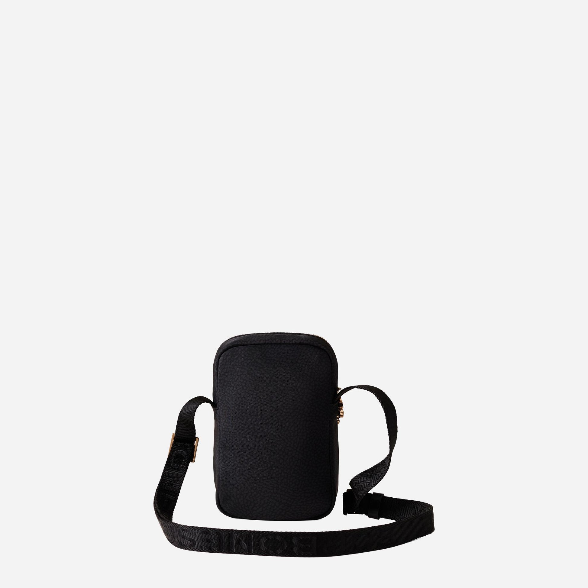 borbonese PORTA SMARTPHONE A TRACOLLA DARK BLACK 