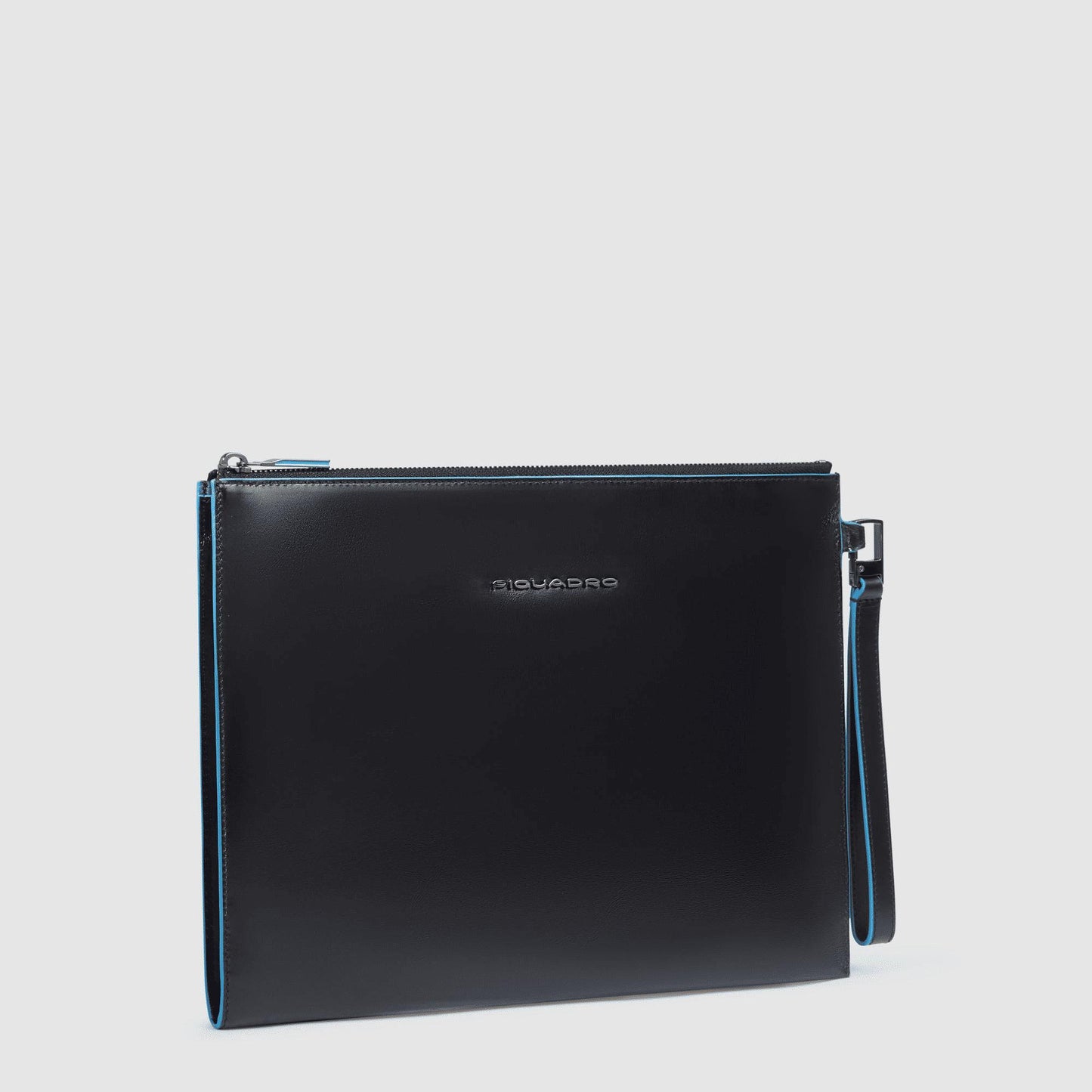 PIQUADRO Pochette uomo porta iPad® in pelle con polsiera Nero 