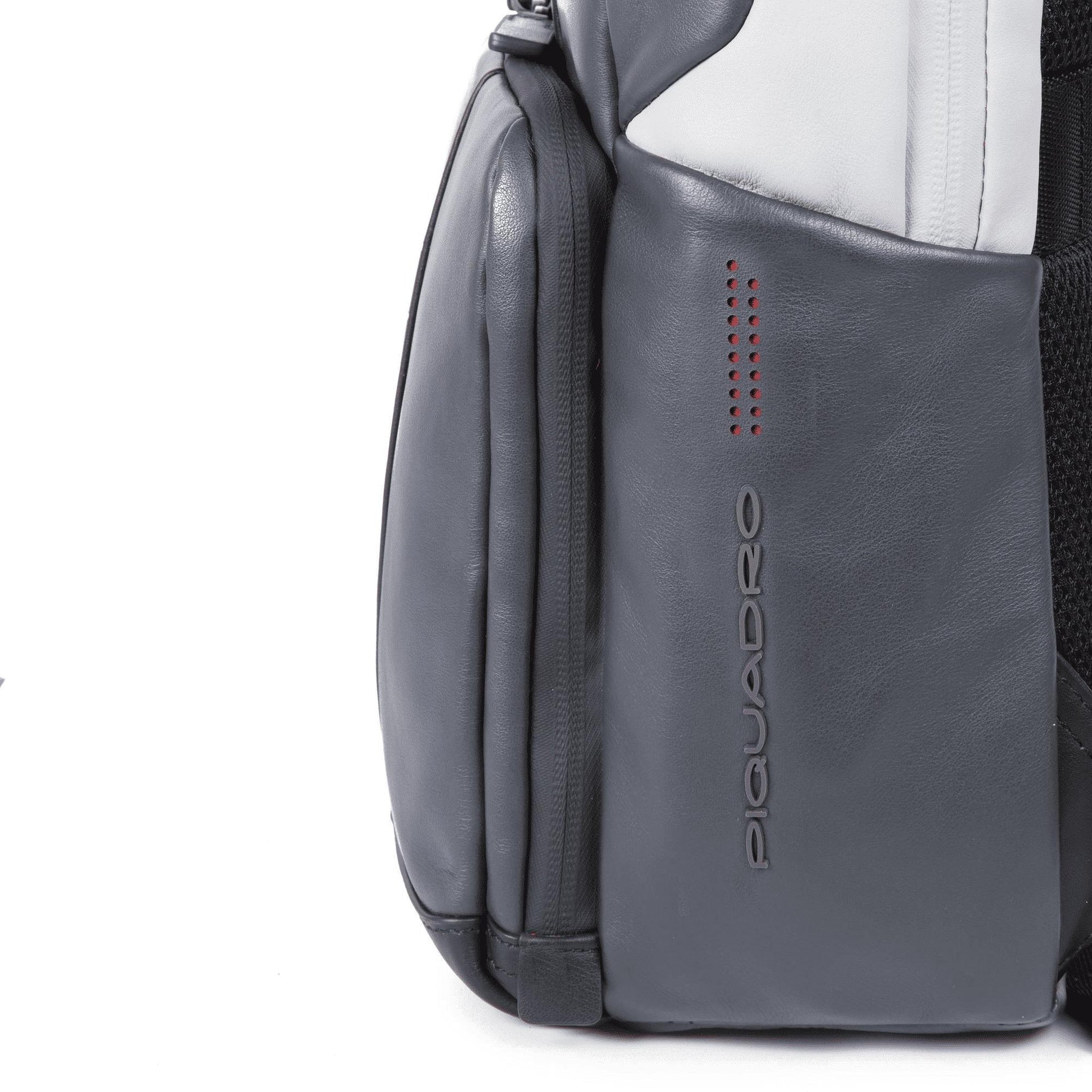 PIQUADRO Zaino piccolo porta pc e iPad® in pelle Nero/grigio 