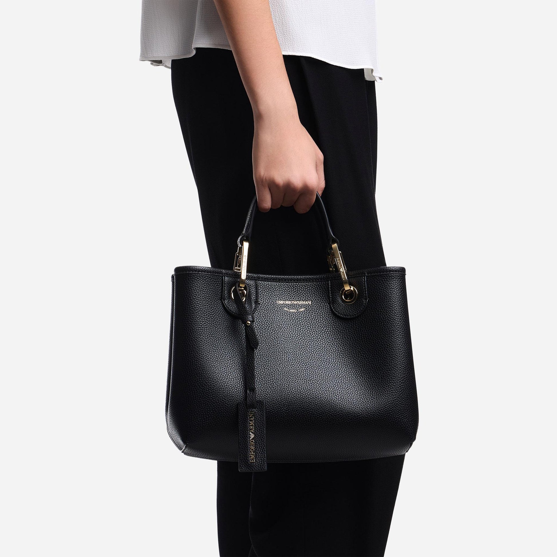 Emporio Armani SHOPPING BAG BLACK/ SILVER 