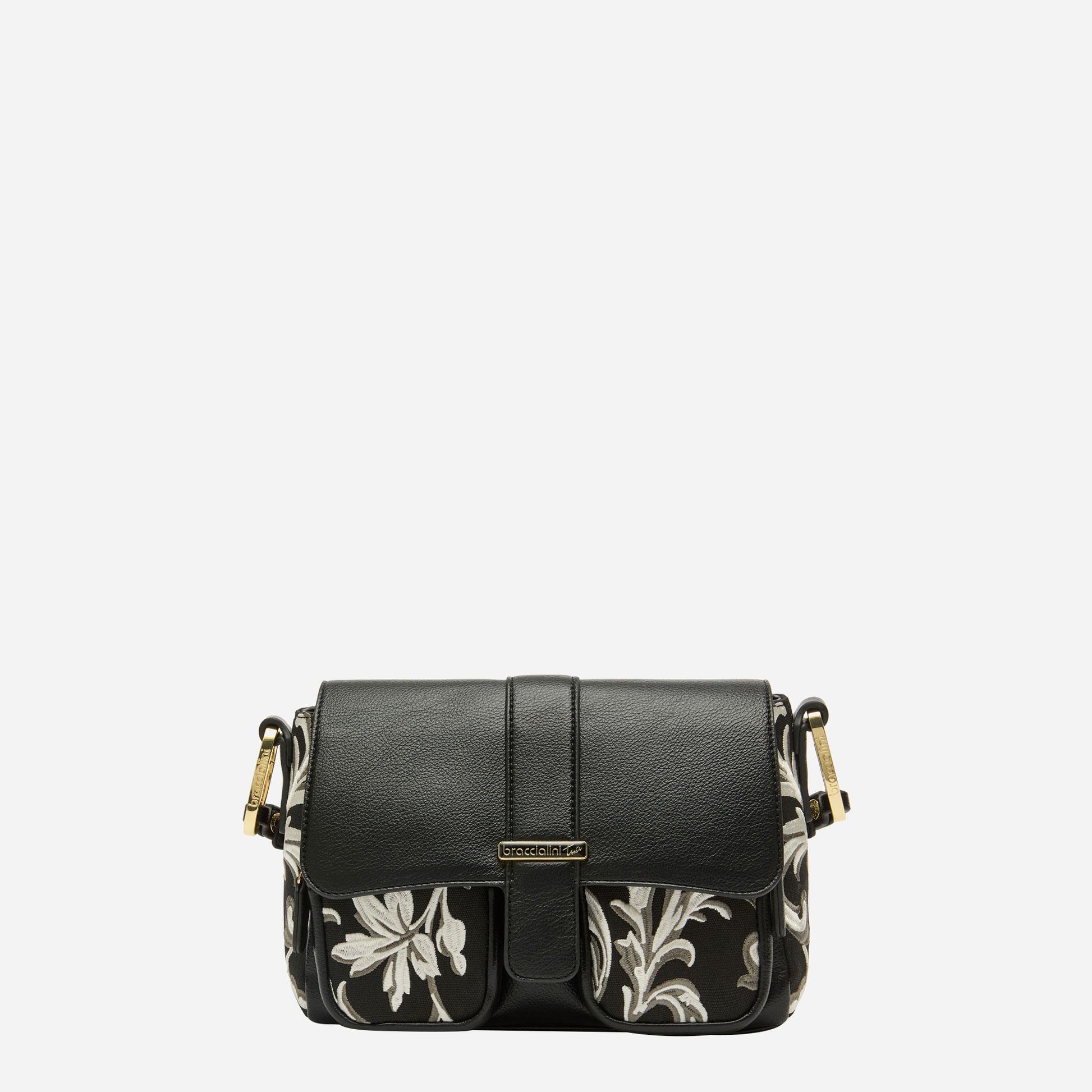 Braccialini BORSA BRACCIALINI JINNY TESSUTO/POLISYNT RAMAGE NERO 