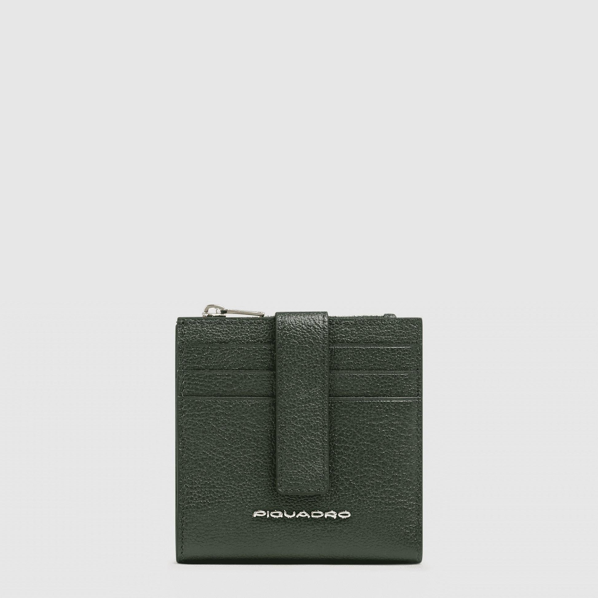 PIQUADRO Portacarte di credito donna in pelle Verde 