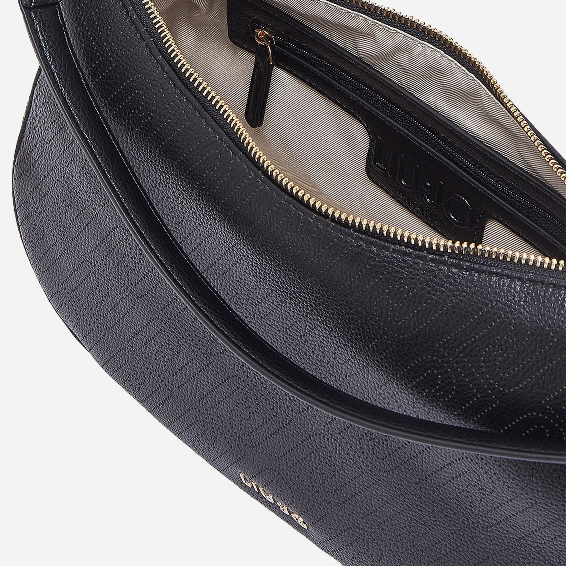 LIU JO Borsa a spalla media jacquard BLACK 